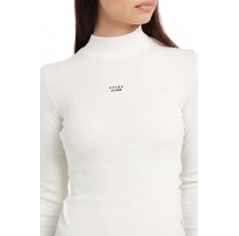 GUESS JEANS LS MOCK NECK EMBRO SLIM TOP ΜΠΛΟΥΖΑ ΓΥΝΑΙΚΕΙΑ OFF WHITE