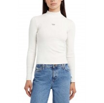 GUESS JEANS LS MOCK NECK EMBRO SLIM TOP ΜΠΛΟΥΖΑ ΓΥΝΑΙΚΕΙΑ OFF WHITE