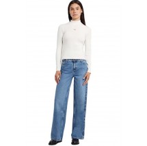 GUESS JEANS LS MOCK NECK EMBRO SLIM TOP ΜΠΛΟΥΖΑ ΓΥΝΑΙΚΕΙΑ OFF WHITE