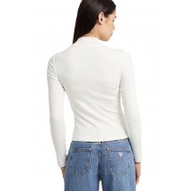 GUESS JEANS LS MOCK NECK EMBRO SLIM TOP ΜΠΛΟΥΖΑ ΓΥΝΑΙΚΕΙΑ OFF WHITE