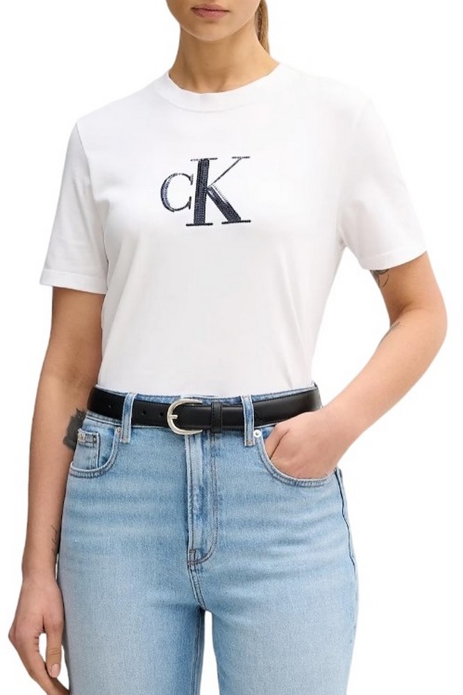 CALVIN KLEIN JEANS SEQUIN GRAPHIC TEE T-SHIRT ΜΠΛΟΥΖΑ ΓΥΝΑΙΚΕΙΑ WHITE