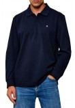 CALVIN KLEIN JEANS CASUAL PIQUE EASY POLO T-SHIRT ΜΠΛΟΥΖΑ ΜΑΚΡΥΜΑΝΙΚΗ ΑΝΔΡΙΚΗ NAVY