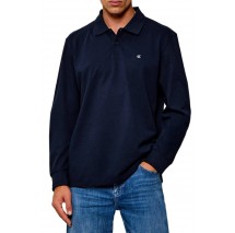 CALVIN KLEIN JEANS CASUAL PIQUE EASY POLO T-SHIRT ΜΠΛΟΥΖΑ ΜΑΚΡΥΜΑΝΙΚΗ ΑΝΔΡΙΚΗ NAVY