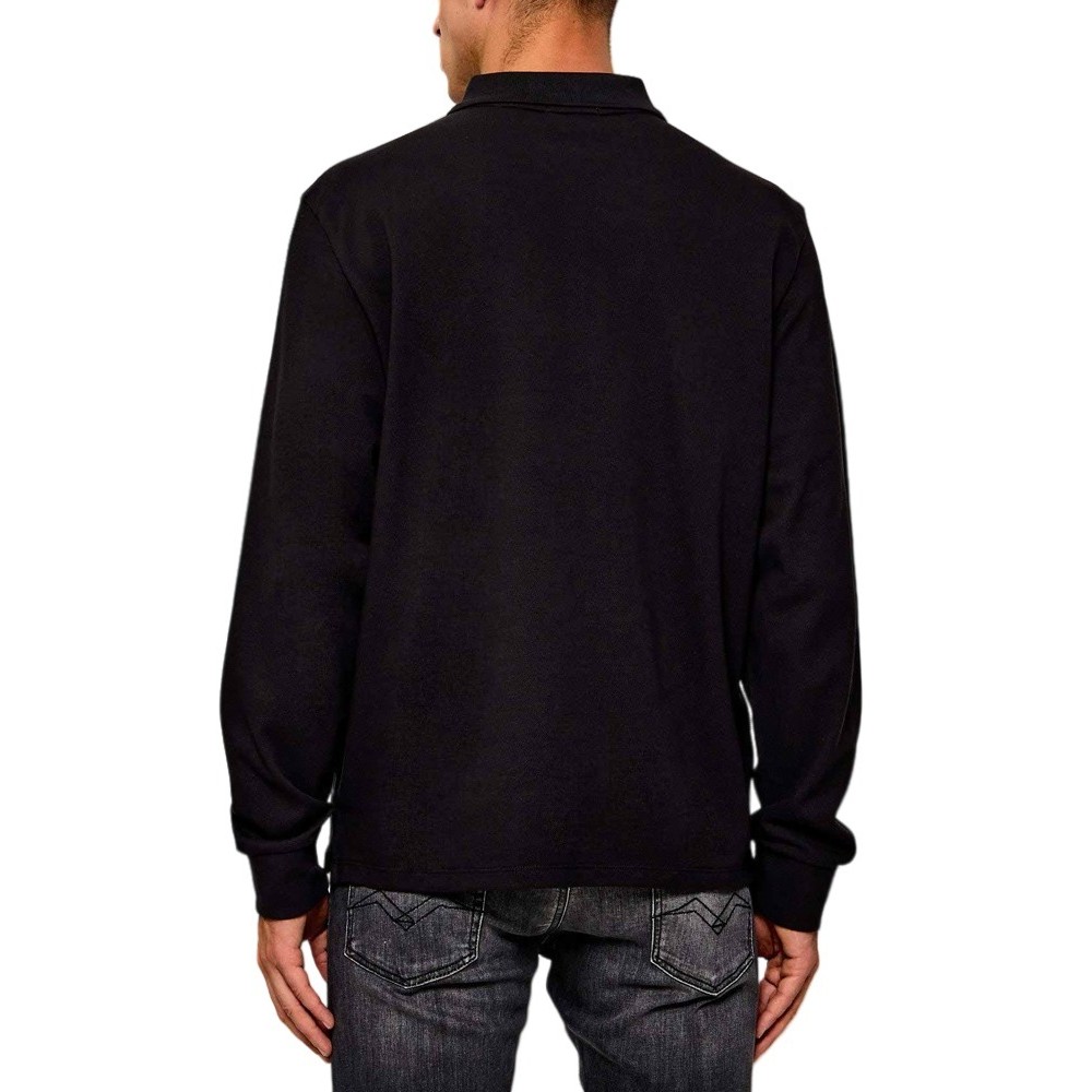 CALVIN KLEIN JEANS CASUAL PIQUE EASY POLO T-SHIRT ΜΠΛΟΥΖΑ ΜΑΚΡΥΜΑΝΙΚΗ ΑΝΔΡΙΚΗ BLACK
