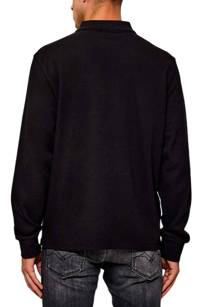 CALVIN KLEIN JEANS CASUAL PIQUE EASY POLO T-SHIRT ΜΠΛΟΥΖΑ ΜΑΚΡΥΜΑΝΙΚΗ ΑΝΔΡΙΚΗ BLACK