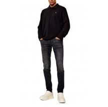 CALVIN KLEIN JEANS CASUAL PIQUE EASY POLO T-SHIRT ΜΠΛΟΥΖΑ ΜΑΚΡΥΜΑΝΙΚΗ ΑΝΔΡΙΚΗ BLACK
