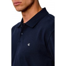 CALVIN KLEIN JEANS CASUAL PIQUE EASY POLO T-SHIRT ΜΠΛΟΥΖΑ ΜΑΚΡΥΜΑΝΙΚΗ ΑΝΔΡΙΚΗ NAVY