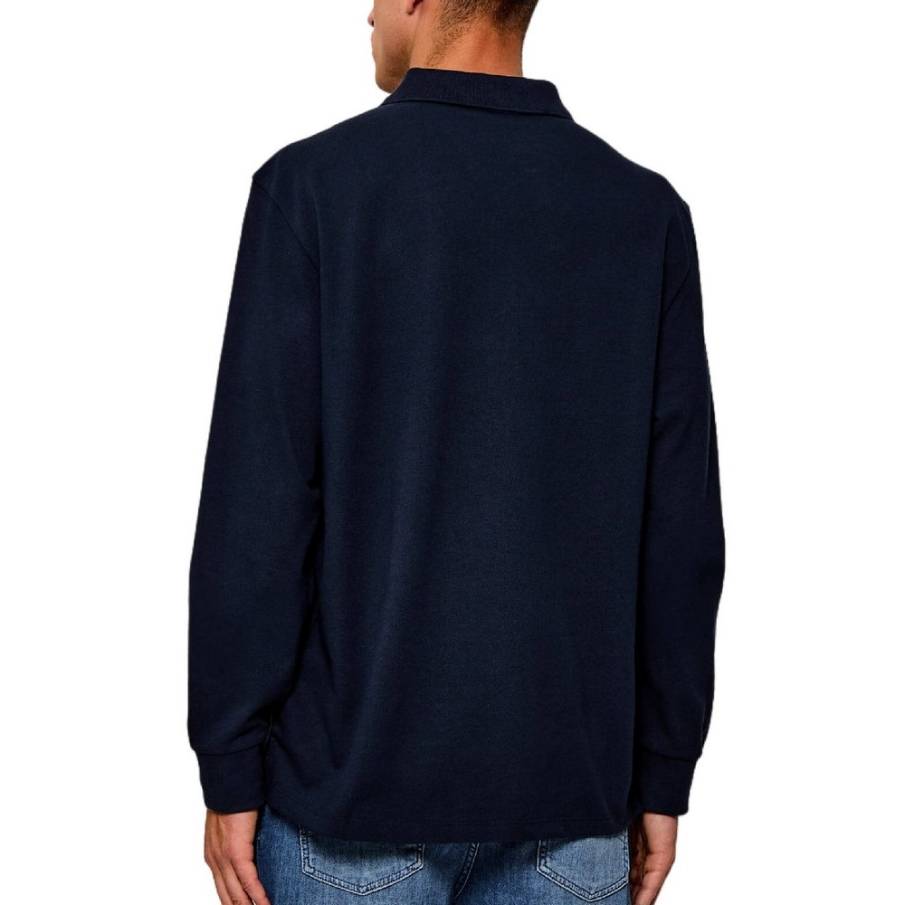 CALVIN KLEIN JEANS CASUAL PIQUE EASY POLO T-SHIRT ΜΠΛΟΥΖΑ ΜΑΚΡΥΜΑΝΙΚΗ ΑΝΔΡΙΚΗ NAVY