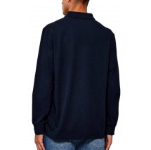 CALVIN KLEIN JEANS CASUAL PIQUE EASY POLO T-SHIRT ΜΠΛΟΥΖΑ ΜΑΚΡΥΜΑΝΙΚΗ ΑΝΔΡΙΚΗ NAVY
