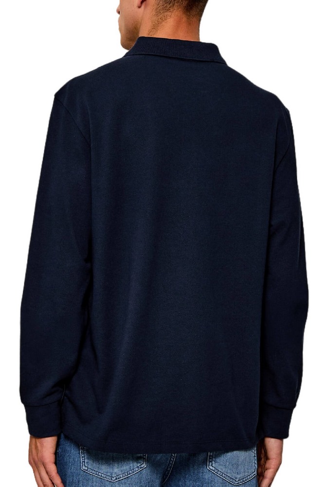 CALVIN KLEIN JEANS CASUAL PIQUE EASY POLO T-SHIRT ΜΠΛΟΥΖΑ ΜΑΚΡΥΜΑΝΙΚΗ ΑΝΔΡΙΚΗ NAVY
