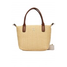 TOMMY HILFIGER POPETTE MINI TOTE RAFFIA ΤΣΑΝΤΑ ΓΥΝΑΙΚΕΙΑ BEIGE