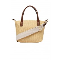 TOMMY HILFIGER POPETTE MINI TOTE RAFFIA ΤΣΑΝΤΑ ΓΥΝΑΙΚΕΙΑ BEIGE