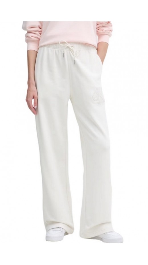 CALVIN KLEIN JEANS BABY TERRY SEASONAL MONOLOGO ΠΑΝΤΕΛΟΝΙ ΦΟΡΜΑ ΓΥΝΑΙΚΕΙΟ OFF WHITE