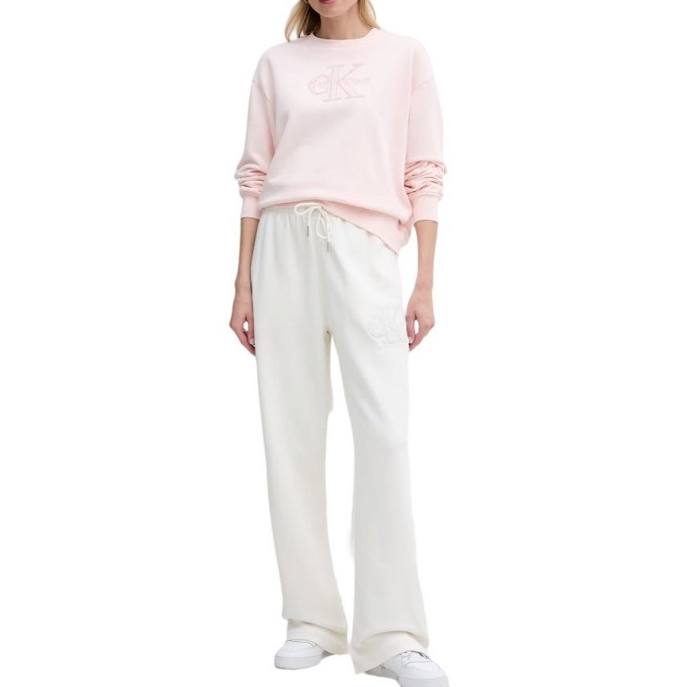 CALVIN KLEIN JEANS BABY TERRY SEASONAL MONOLOGO ΠΑΝΤΕΛΟΝΙ ΦΟΡΜΑ ΓΥΝΑΙΚΕΙΟ OFF WHITE
