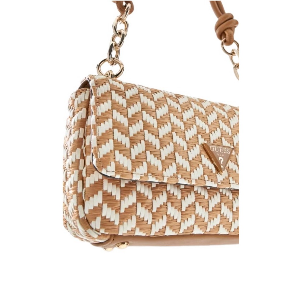 GUESS TESSI FLAP SHOULDER BAG ΤΣΑΝΤΑ ΓΥΝΑΙΚΕΙΑ COGNAC