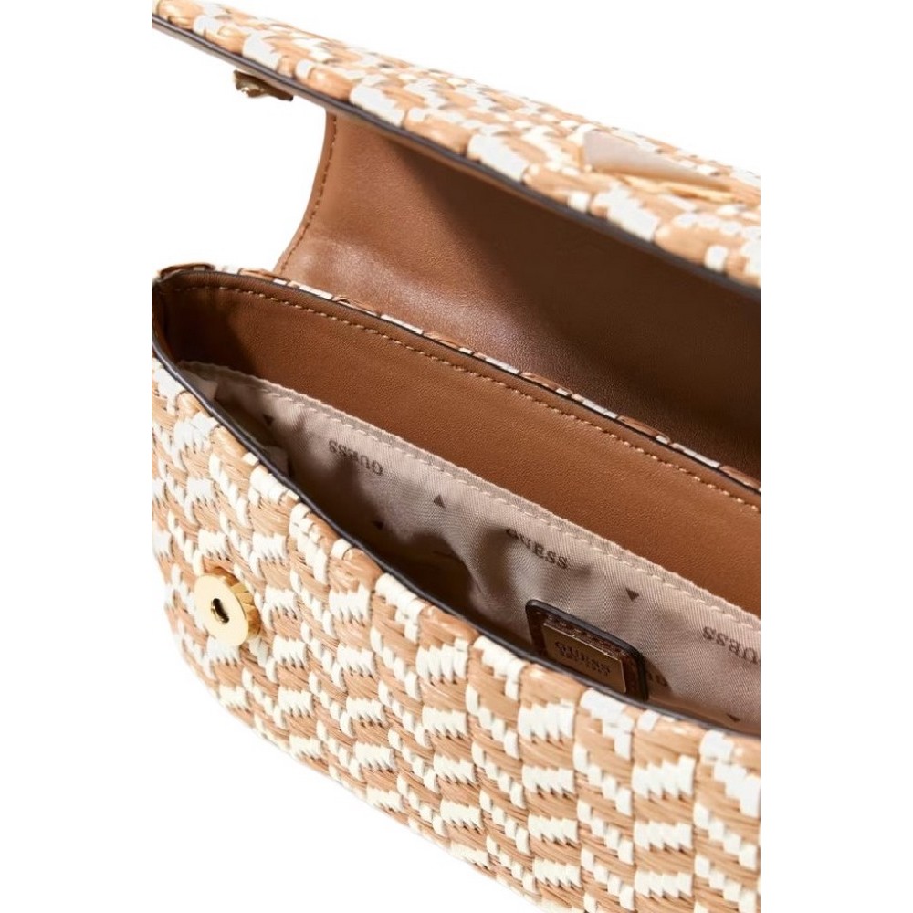 GUESS TESSI FLAP SHOULDER BAG ΤΣΑΝΤΑ ΓΥΝΑΙΚΕΙΑ COGNAC