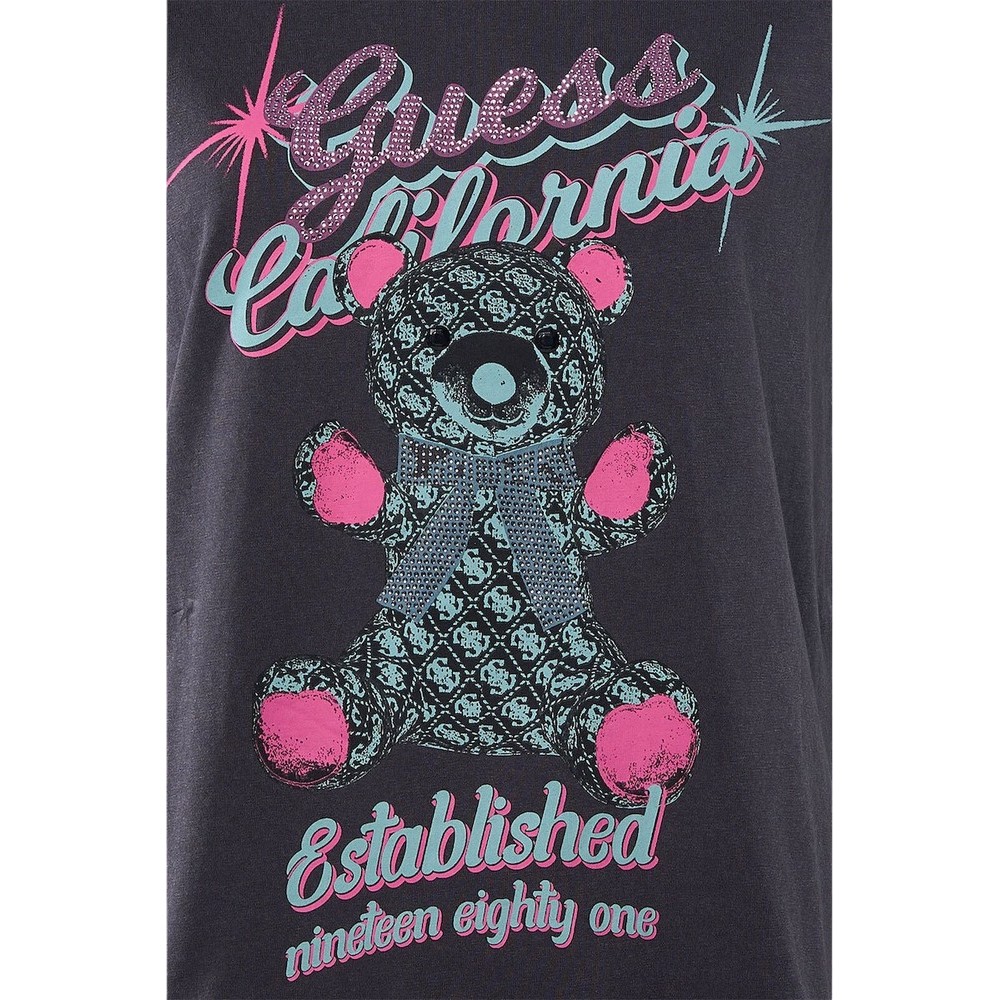 GUESS BEAR TEE T-SHIRT  ΜΠΛΟΥΖΑ ΓΥΝΑΙΚΕΙΑ WASHED BLACK