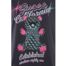 GUESS BEAR TEE T-SHIRT  ΜΠΛΟΥΖΑ ΓΥΝΑΙΚΕΙΑ WASHED BLACK