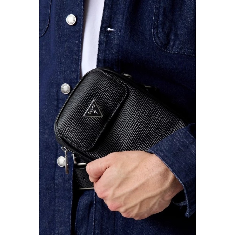 GUESS MILANO CROSSBODY MICRO HMMIPWP6225 ΤΣΑΝΤΑ ΑΝΔΡΙΚΗ BLACK