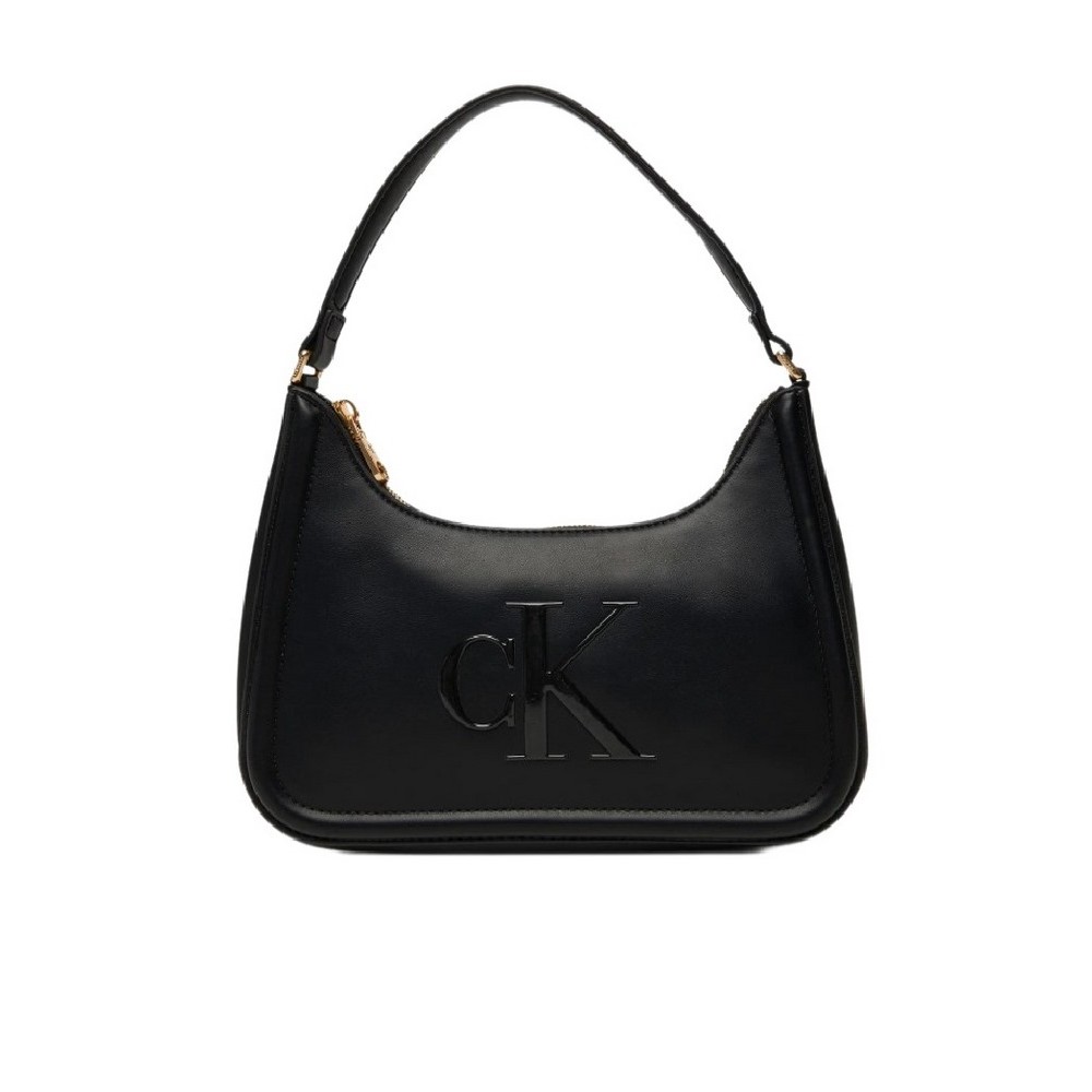 CALVIN KLEIN RAISED CK SMALL SHOULDER BAG ΤΣΑΝΤΑ ΓΥΝΑΙΚΕΙΑ BLACK