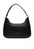 CALVIN KLEIN RAISED CK SMALL SHOULDER BAG ΤΣΑΝΤΑ ΓΥΝΑΙΚΕΙΑ BLACK