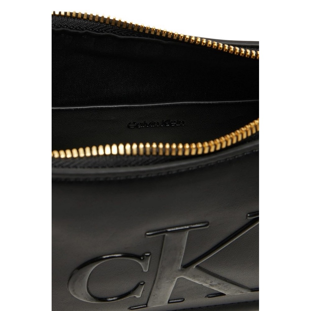 CALVIN KLEIN RAISED CK SMALL SHOULDER BAG ΤΣΑΝΤΑ ΓΥΝΑΙΚΕΙΑ BLACK