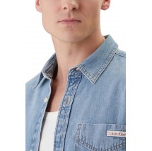 CALVIN KLEIN JEANS ESSENTIAL CLASSIC 205 LT ΠΟΥΚΑΜΙΣΟ ΑΝΔΡΙΚΟ DENIM LIGHT