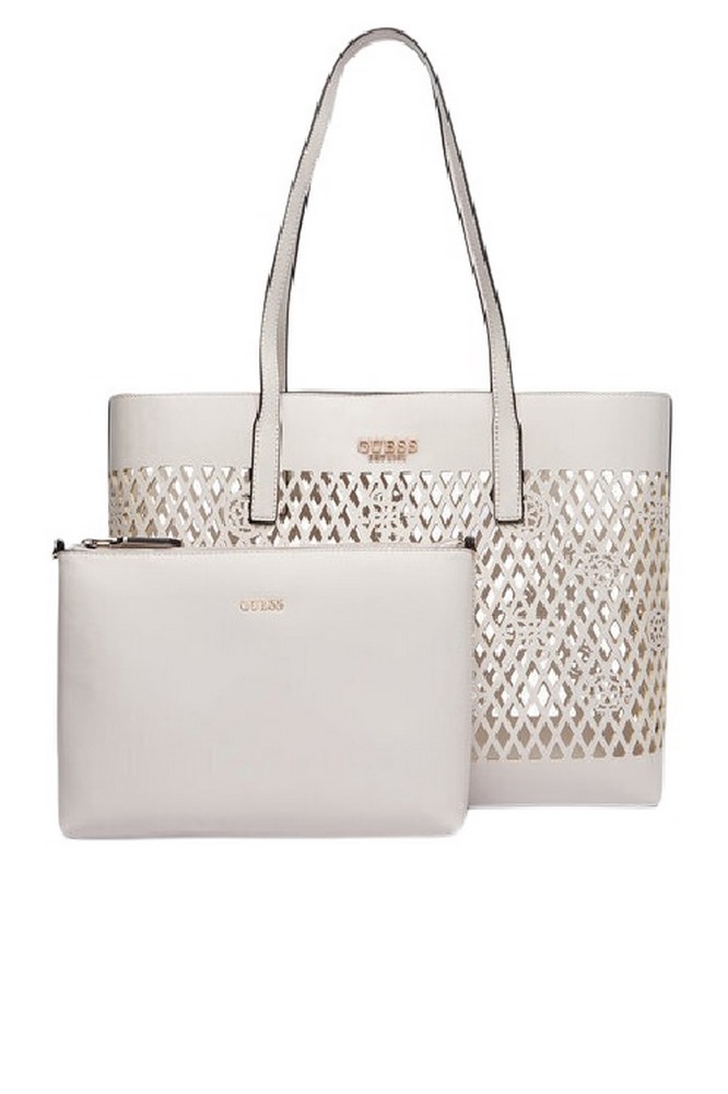 GUESS LETTY 2 IN 1 TOTE ΤΣΑΝΤΑ ΓΥΝΑΙΚΕΙΑ OFF WHITE