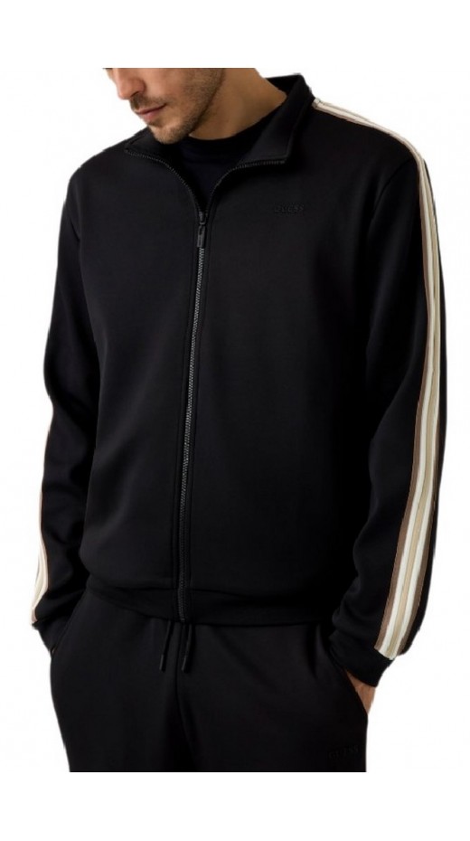 GUESS VICKTOR FULL ZIP SWEATSHIRT ΖΑΚΕΤΑ ΦΟΥΤΕΡ ΑΝΔΡΙΚΗ BLACK