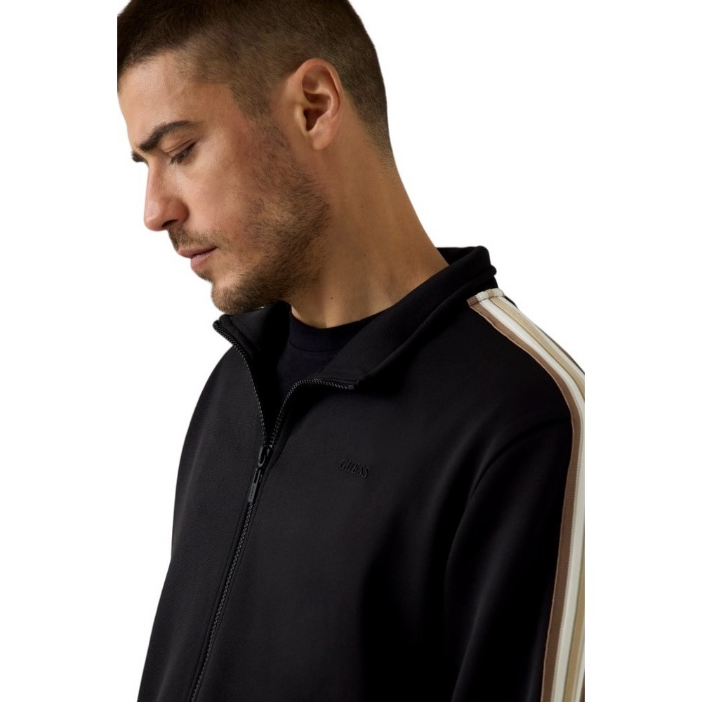 GUESS VICKTOR FULL ZIP SWEATSHIRT ΖΑΚΕΤΑ ΦΟΥΤΕΡ ΑΝΔΡΙΚΗ BLACK
