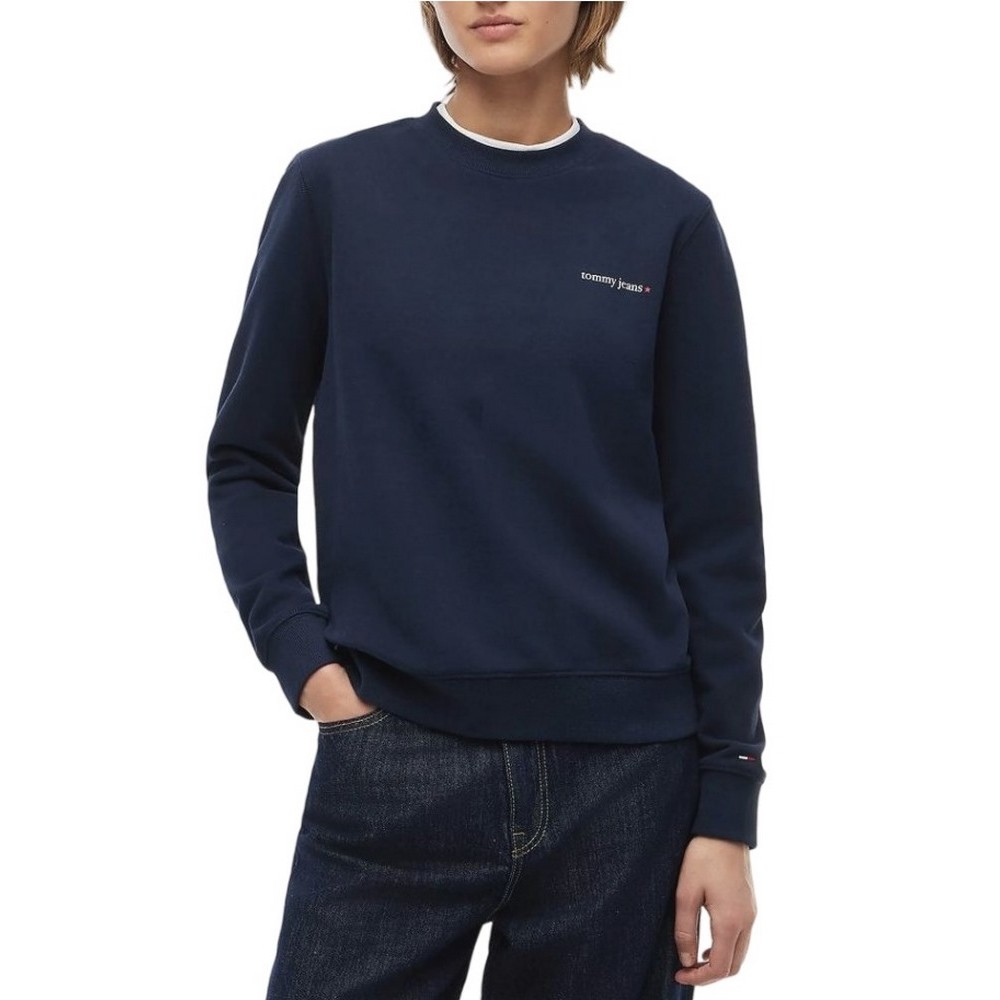 TOMMY JEANS REG ESS LOGO 1 CREW EXT ΦΟΥΤΕΡ ΜΠΛΟΥΖΑ ΓΥΝΑΙΚΕΙΑ NAVY