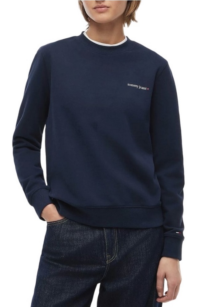 TOMMY JEANS REG ESS LOGO 1 CREW EXT ΦΟΥΤΕΡ ΜΠΛΟΥΖΑ ΓΥΝΑΙΚΕΙΑ NAVY