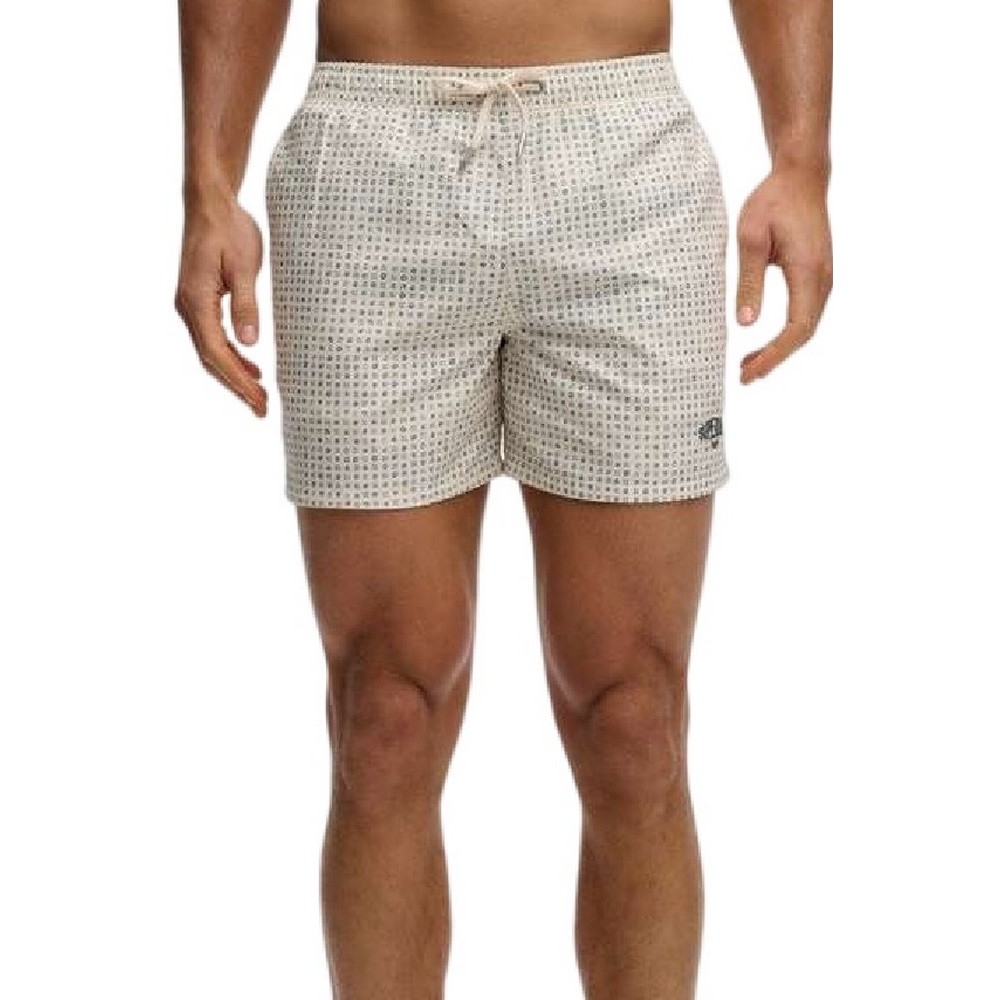 SUPERDRY D3 STUD PREMIUM PRINTED 15 SWIM SHORT ΜΑΓΙΟ ΑΝΔΡΙΚΟ WHITE/BLUE