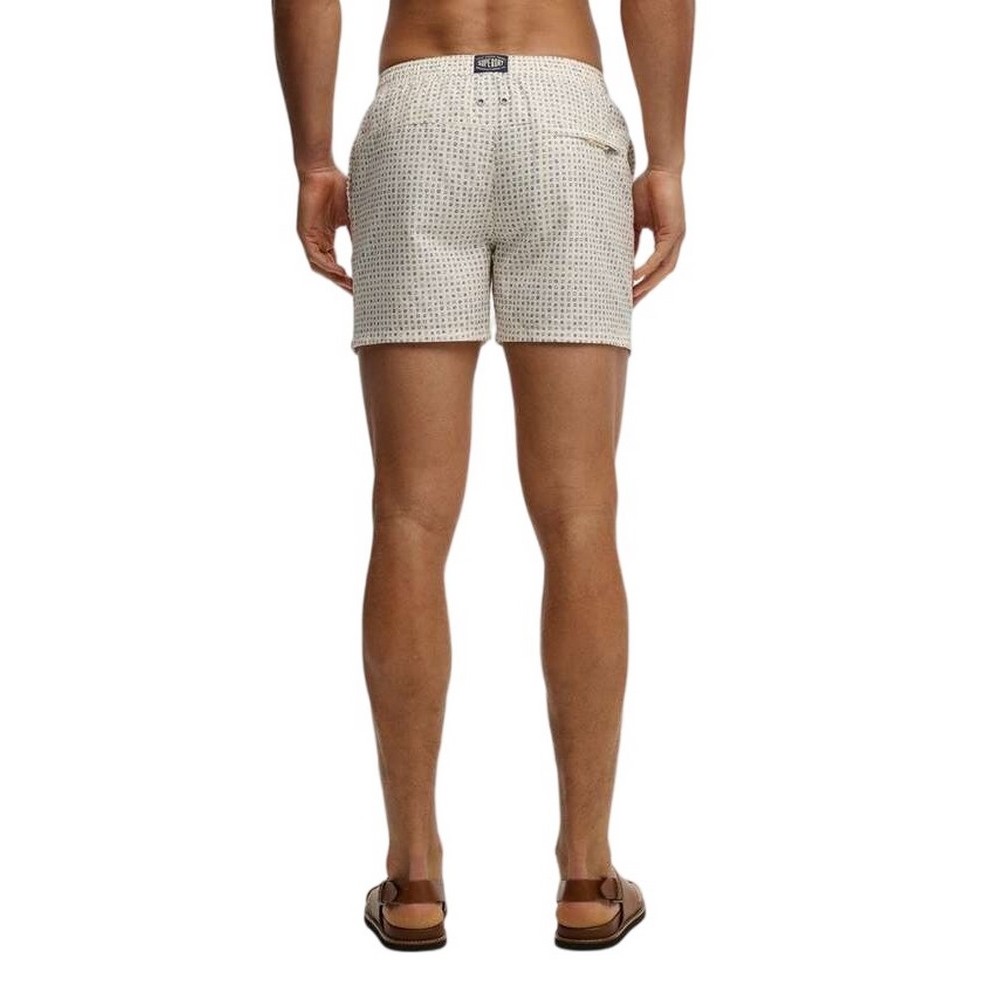 SUPERDRY D3 STUD PREMIUM PRINTED 15 SWIM SHORT ΜΑΓΙΟ ΑΝΔΡΙΚΟ WHITE/BLUE