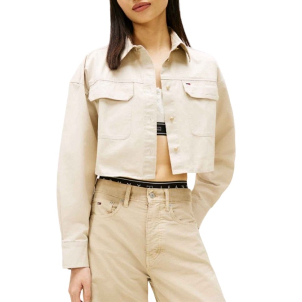 TOMMY JEANS CROPPED UTILITY SHIRT ΠΟΥΚΑΜΙΣΟ ΓΥΝΑΙΚΕΙΟ SAND