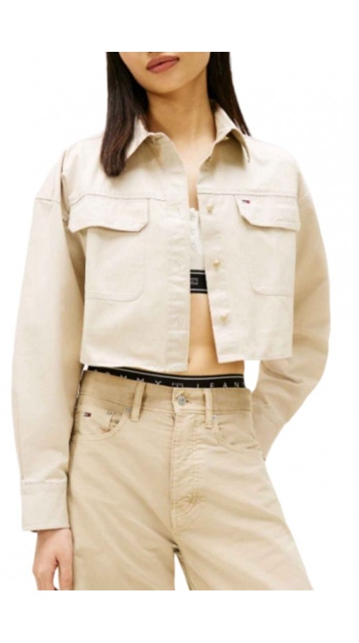 TOMMY JEANS CROPPED UTILITY SHIRT ΠΟΥΚΑΜΙΣΟ ΓΥΝΑΙΚΕΙΟ SAND