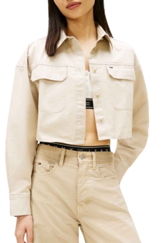 TOMMY JEANS CROPPED UTILITY SHIRT ΠΟΥΚΑΜΙΣΟ ΓΥΝΑΙΚΕΙΟ SAND