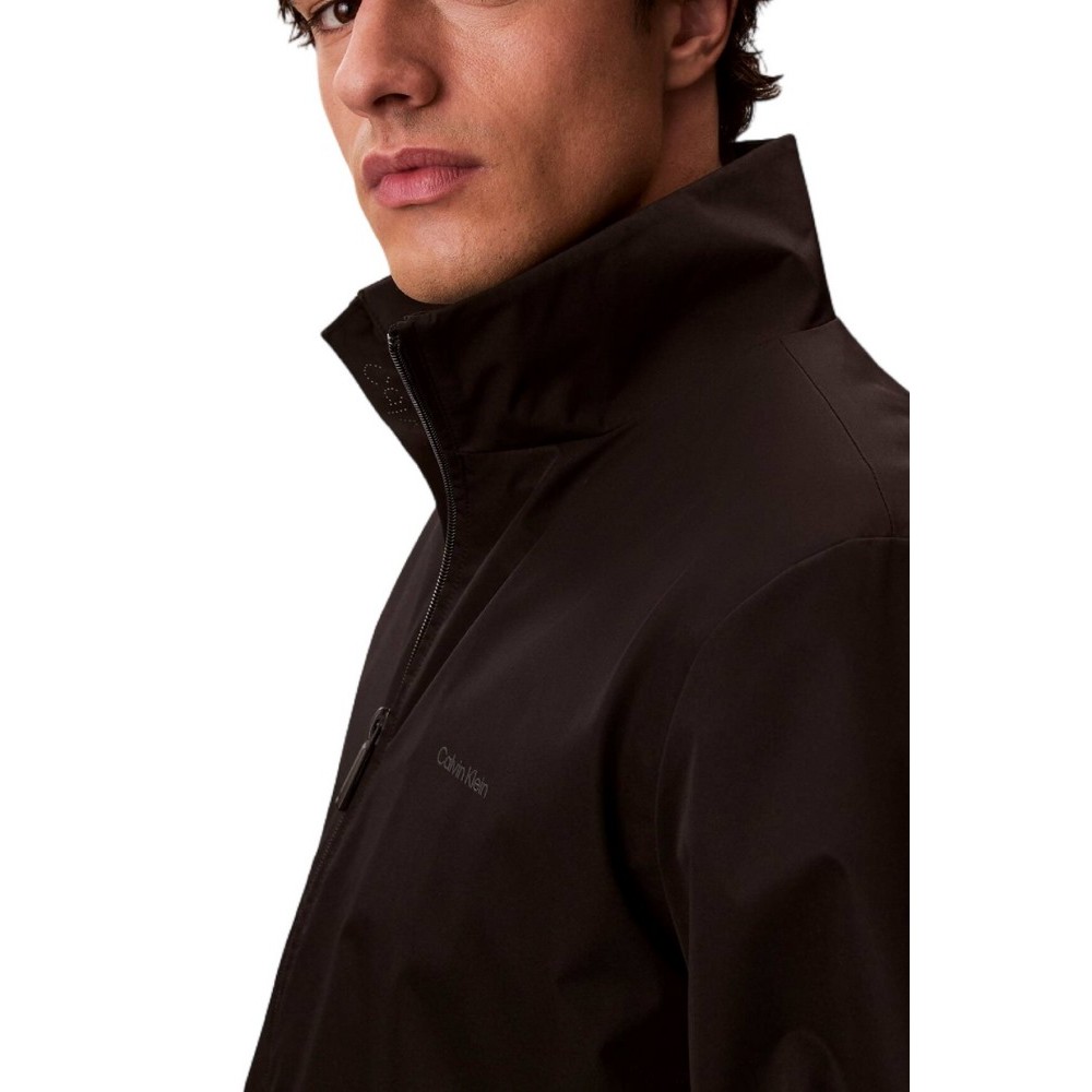 CALVIN KLEIN LS NYLON STAND COLLAR WINDBREAKER ΜΠΟΥΦΑΝ ΑΝΔΡΙΚΟ BLACK