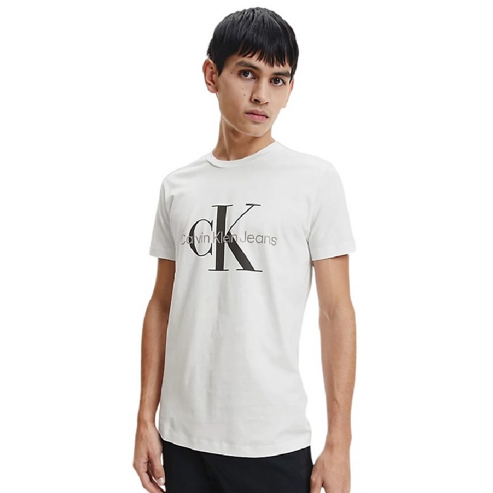 CALVIN KLEIN JEANS CORE MONOGRAM SLIM TEE T-SHIRT ΑΝΔΡΙΚΟ WHITE