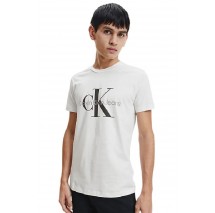 CALVIN KLEIN JEANS CORE MONOGRAM SLIM TEE T-SHIRT ΑΝΔΡΙΚΟ WHITE