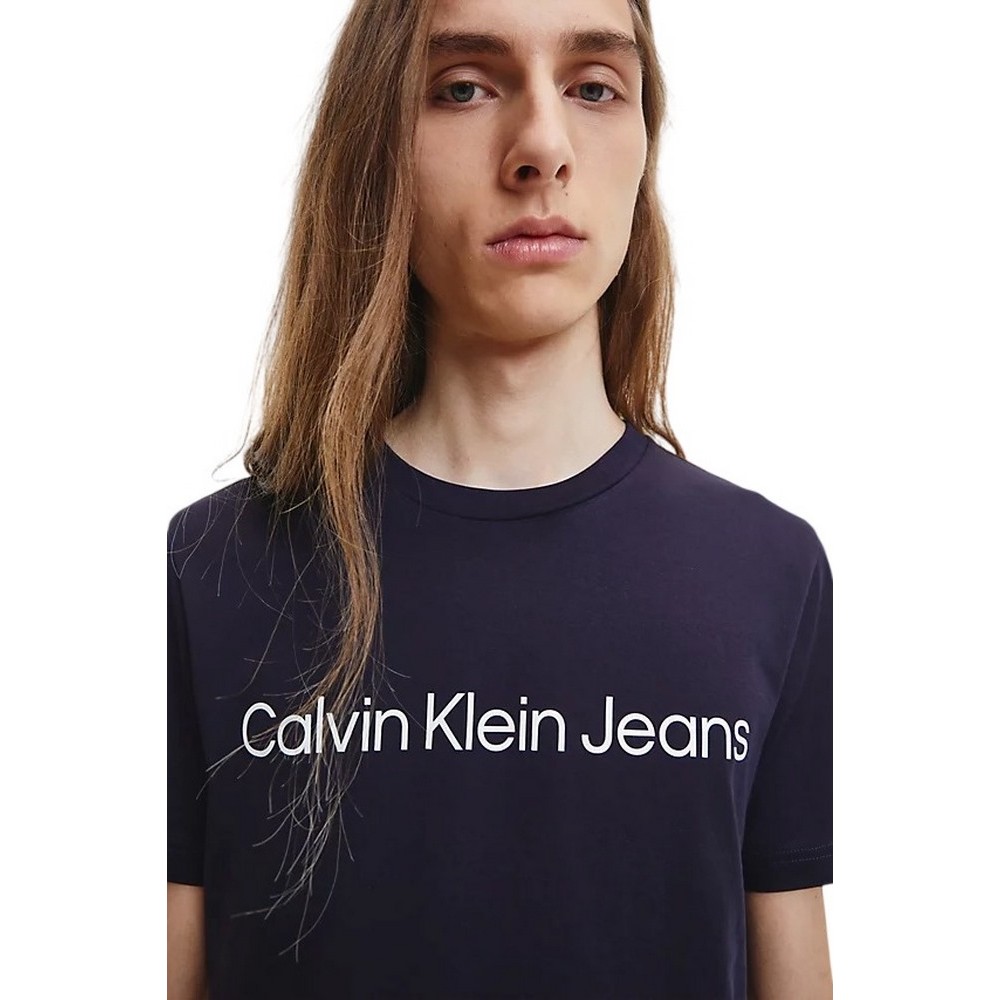 CALVIN KLEIN JEANS CORE INSTITUTIONAL LOGO SLIM TEE T-SHIRT ΑΝΔΡΙΚΟ NAVY