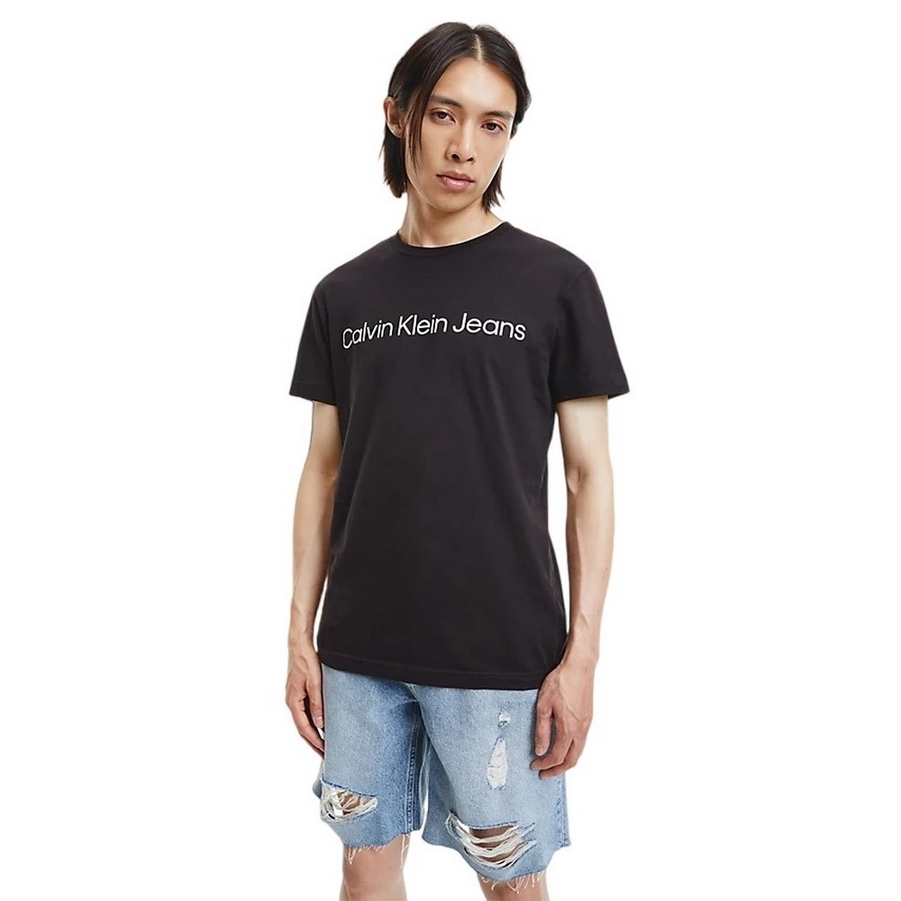 CALVIN KLEIN JEANS CORE INSTITUTIONAL LOGO SLIM TEE T-SHIRT ΑΝΔΡΙΚΟ BLACK