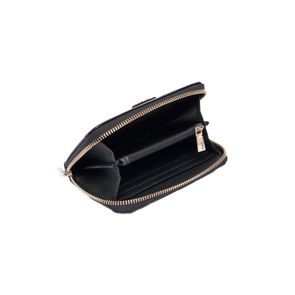 GUESS CRESIDIA II SLG MED ZIP AROUND ΠΟΡΤΟΦΟΛΙ ΓΥΝΑΙΚΕΙΟ BLACK