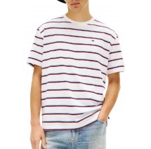 TOMMY JEANS RLX STRIPE SS T-SHIRT ΜΠΛΟΥΖΑ ΑΝΔΡΙΚΗ ECRU