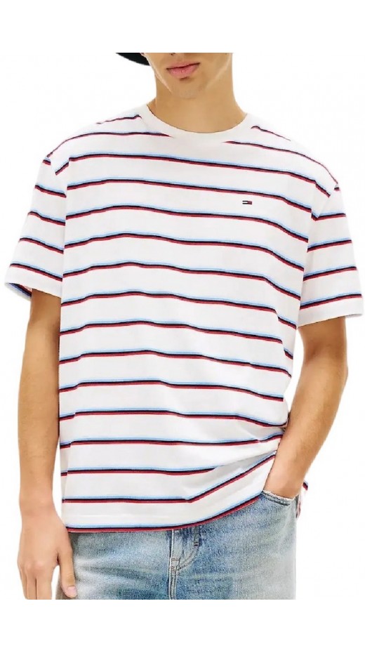 TOMMY JEANS RLX STRIPE SS T-SHIRT ΜΠΛΟΥΖΑ ΑΝΔΡΙΚΗ ECRU