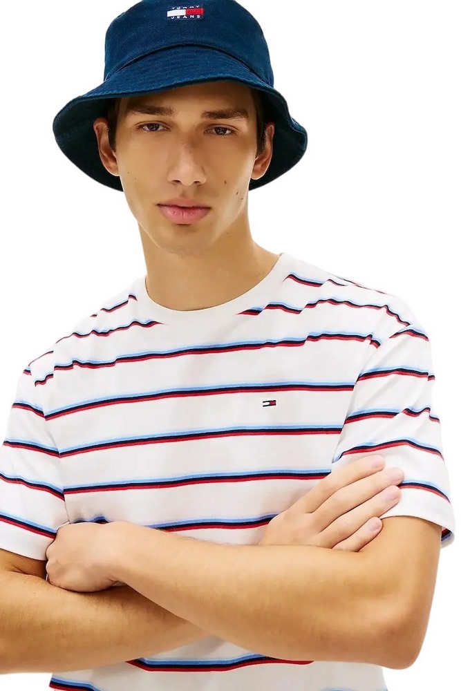 TOMMY JEANS RLX STRIPE SS T-SHIRT ΜΠΛΟΥΖΑ ΑΝΔΡΙΚΗ ECRU
