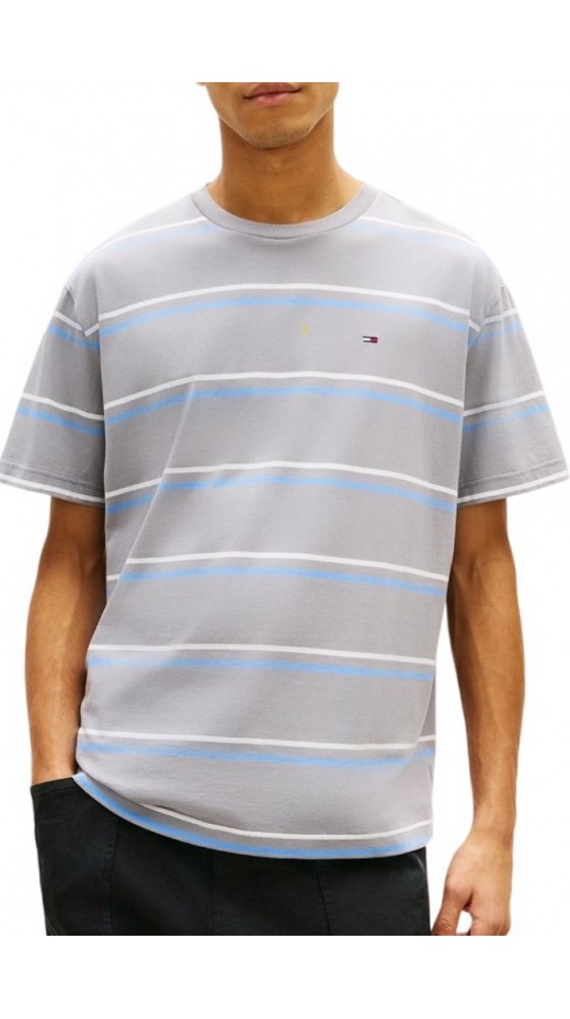 TOMMY JEANS RLX STRIPE SS T-SHIRT ΜΠΛΟΥΖΑ ΑΝΔΡΙΚΗ GREY