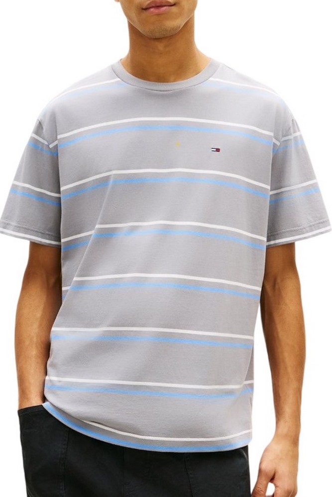 TOMMY JEANS RLX STRIPE SS T-SHIRT ΜΠΛΟΥΖΑ ΑΝΔΡΙΚΗ GREY