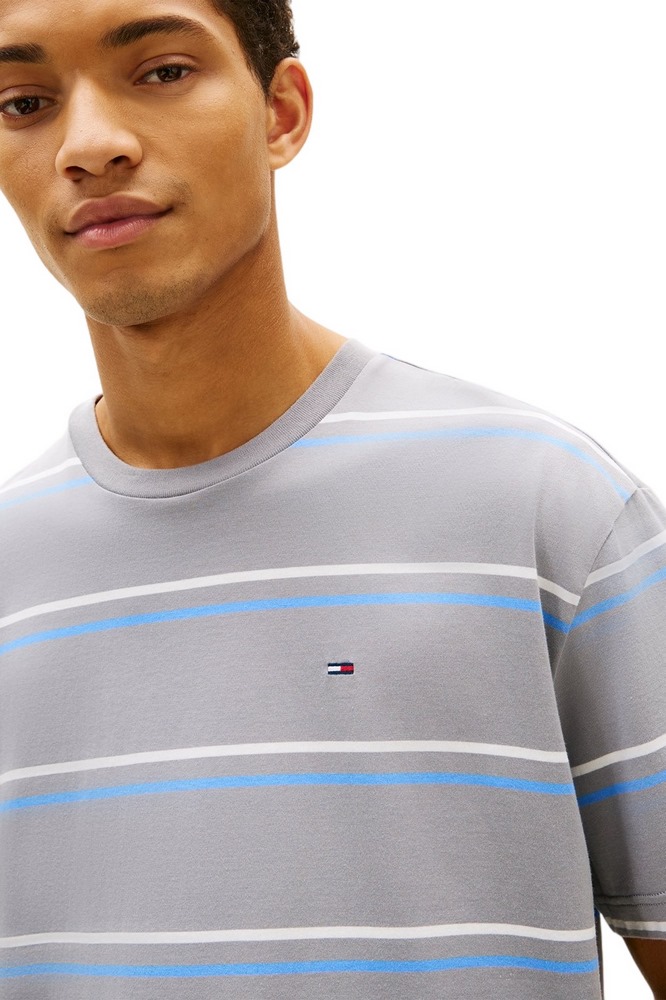 TOMMY JEANS RLX STRIPE SS T-SHIRT ΜΠΛΟΥΖΑ ΑΝΔΡΙΚΗ GREY
