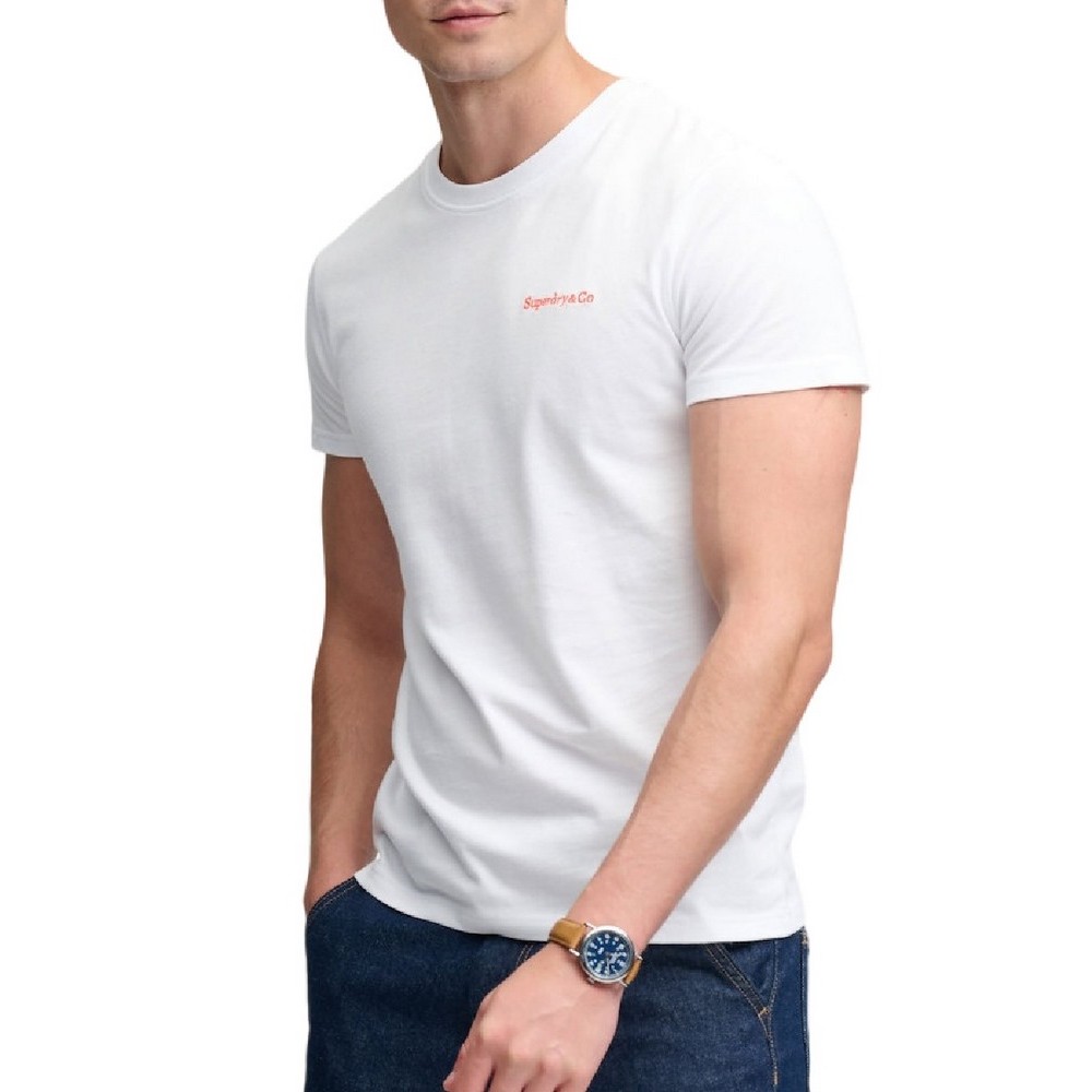 SUPERDRY ESSENTIAL COMPANY LOGO T-SHIRT ΜΠΛΟΥΖΑ ΑΝΔΡΙΚΗ BRIGHT WHITE